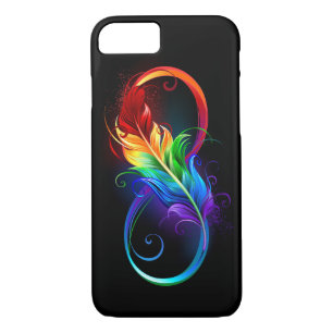 Infinity Symbol with Rainbow Feather Case-Mate iPhone Case