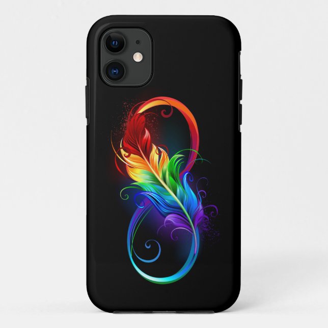 Infinity Symbol with Rainbow Feather Case-Mate iPhone Case (Back)
