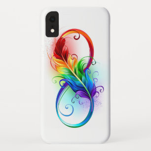 Infinity Symbol with Rainbow Feather iPhone XR Case