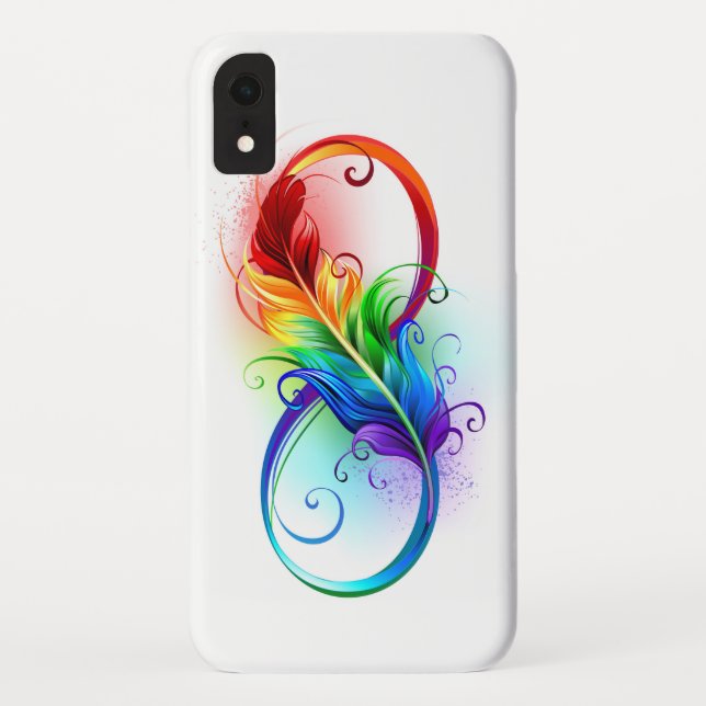 Infinity Symbol with Rainbow Feather Case-Mate iPhone Case (Back)