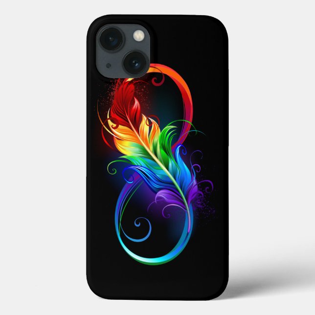 Infinity Symbol with Rainbow Feather Case-Mate iPhone Case (Back)