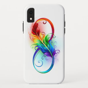 Infinity Symbol with Rainbow Feather iPhone XR Case