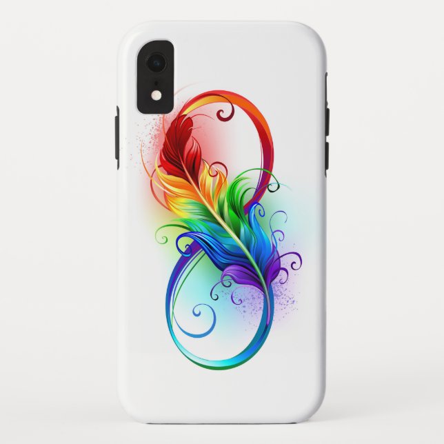 Infinity Symbol with Rainbow Feather Case-Mate iPhone Case (Back)