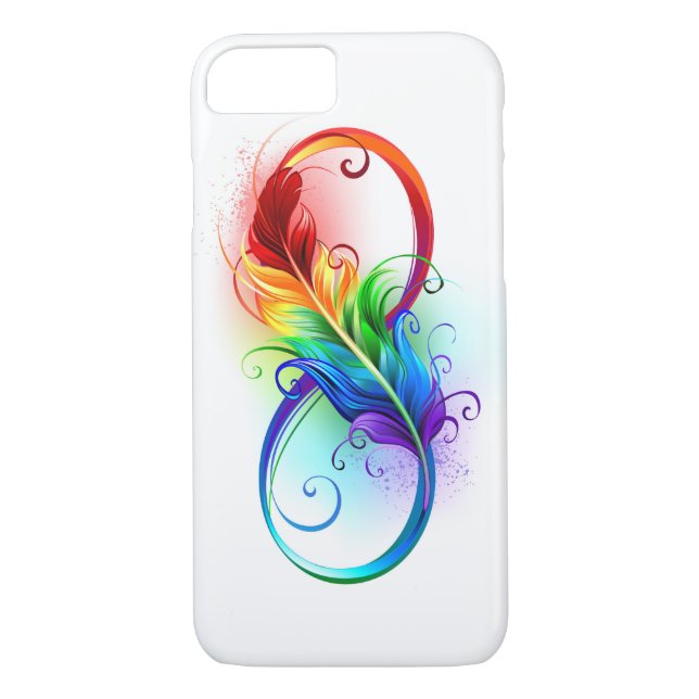 Infinity Symbol with Rainbow Feather Case-Mate iPhone Case (Back)