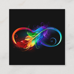 Infinity Symbol with Rainbow Feather Enclosure Card