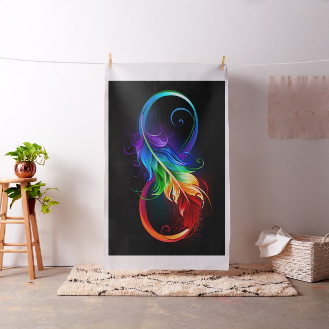 Infinity Symbol with Rainbow Feather Fabric (In Situ)