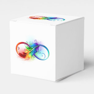 Infinity Symbol with Rainbow Feather Favor Box