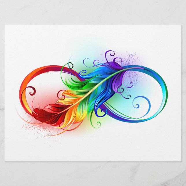 Infinity Symbol with Rainbow Feather Flyer (Front)