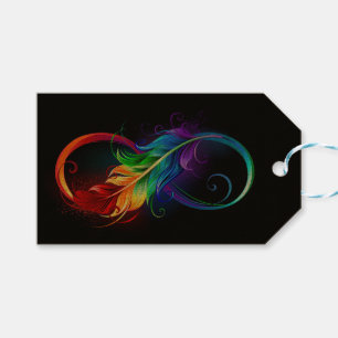 Infinity Symbol with Rainbow Feather Gift Tags