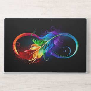 Infinity Symbol with Rainbow Feather HP Laptop Skin