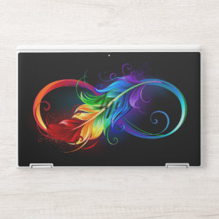 Infinity Symbol with Rainbow Feather HP Laptop Skin