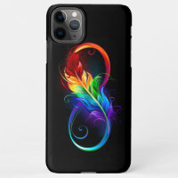 Infinity Symbol with Rainbow Feather