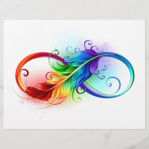 Infinity Symbol with Rainbow Feather Letterhead