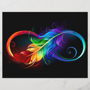 Infinity Symbol with Rainbow Feather Letterhead
