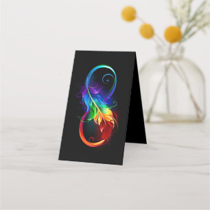 Infinity Symbol with Rainbow Feather Loyalty Card