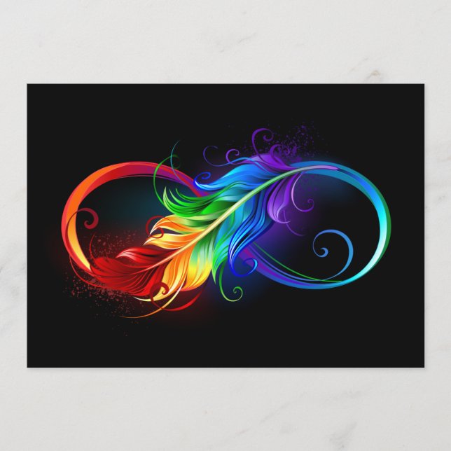 Infinity Symbol with Rainbow Feather Menu (Front)