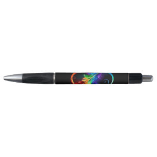 Infinity Symbol with Rainbow Feather Pen