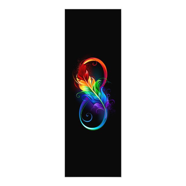 Infinity Symbol with Rainbow Feather Photo Print (Front)