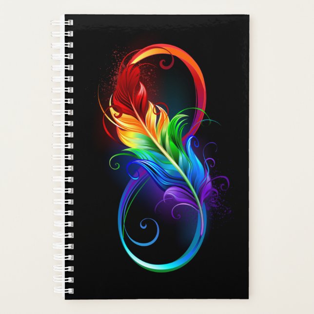 Infinity Symbol with Rainbow Feather Planner (Front)