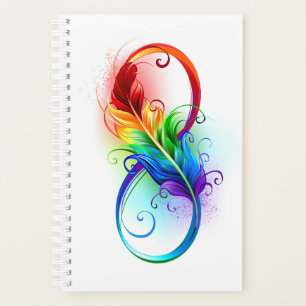 Infinity Symbol with Rainbow Feather Planner