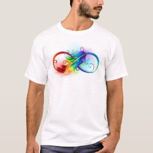 Infinity Symbol with Rainbow Feather T-Shirt