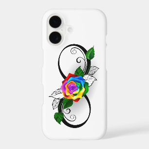 Infinity Symbol with Rainbow Rose