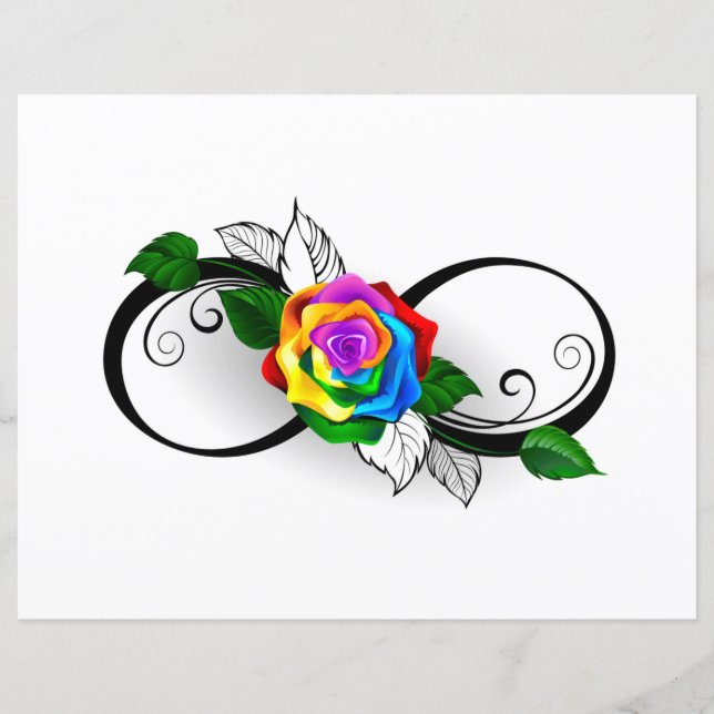 Infinity Symbol with Rainbow Rose (Front)