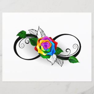 Infinity Symbol with Rainbow Rose