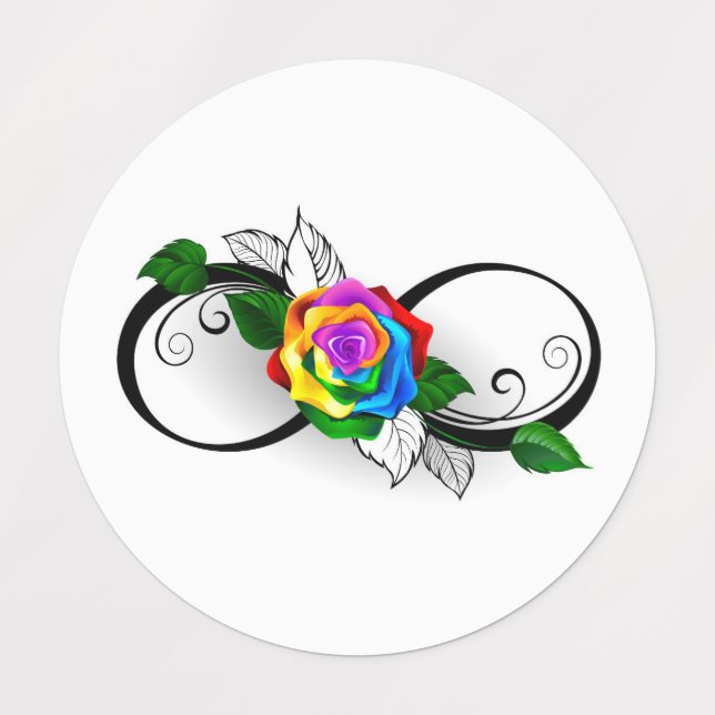 Infinity Symbol with Rainbow Rose (Design 1)