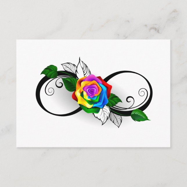 Infinity Symbol with Rainbow Rose Advice Card (Front)