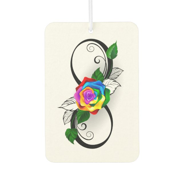Infinity Symbol with Rainbow Rose Air Freshener (Front)