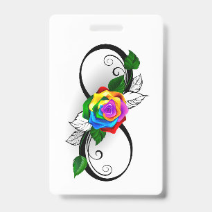Infinity Symbol with Rainbow Rose Badge