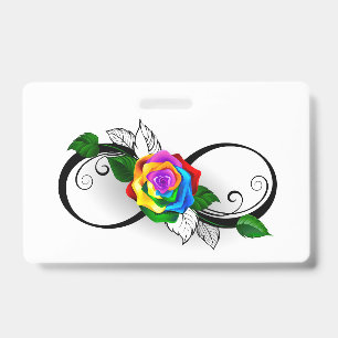 Infinity Symbol with Rainbow Rose Badge