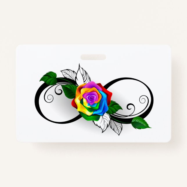 Infinity Symbol with Rainbow Rose Badge (Front)