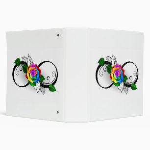 Infinity Symbol with Rainbow Rose Binder
