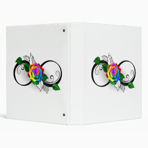 Infinity Symbol with Rainbow Rose Binder