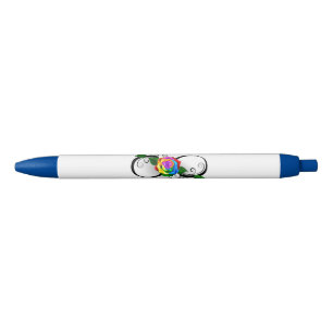 Infinity Symbol with Rainbow Rose Black Ink Pen