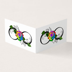 Infinity Symbol with Rainbow Rose Business Card