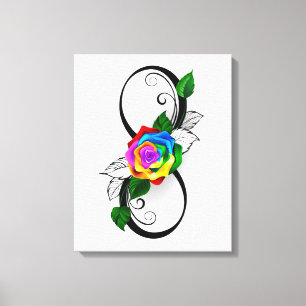 Infinity Symbol with Rainbow Rose Canvas Print