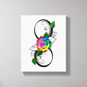 Infinity Symbol with Rainbow Rose Canvas Print