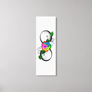 Infinity Symbol with Rainbow Rose Canvas Print