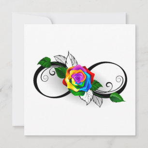 Infinity Symbol with Rainbow Rose Card