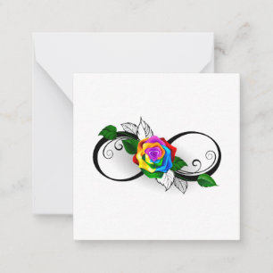 Infinity Symbol with Rainbow Rose Card
