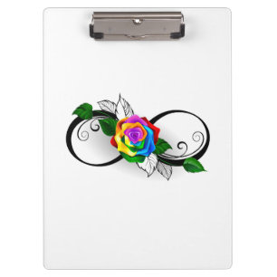 Infinity Symbol with Rainbow Rose Clipboard