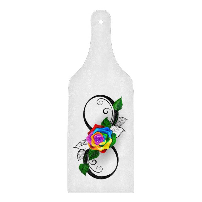 Infinity Symbol with Rainbow Rose Cutting Board (Front)