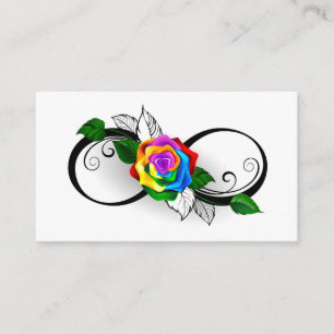 Infinity Symbol with Rainbow Rose Enclosure Card