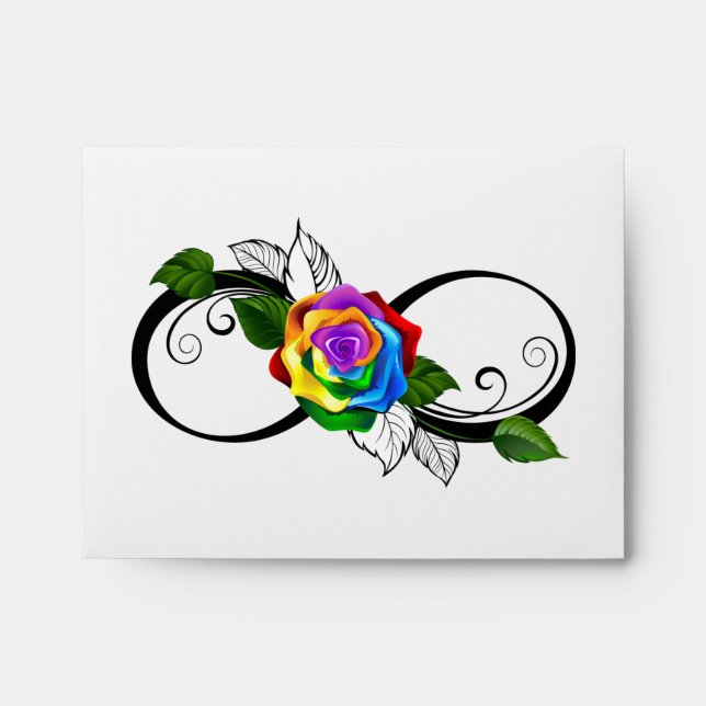 Infinity Symbol with Rainbow Rose Envelope (Front)
