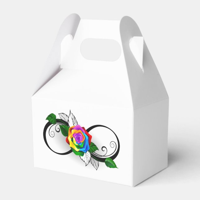 Infinity Symbol with Rainbow Rose Favor Box (Front Side)