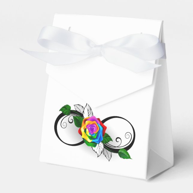Infinity Symbol with Rainbow Rose Favor Box (Front Side)
