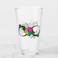 Infinity Symbol with Rainbow Rose